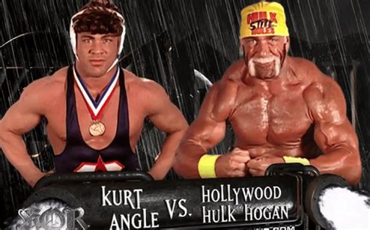 Hulk Hogan and Kurt Angle in the WWF days